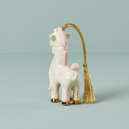 Décoration girafe rose personnalisée pour bébé