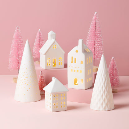 Ensemble de 5 pièces de village moderne illuminé