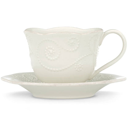 Tasse et soucoupe blanches French Perle