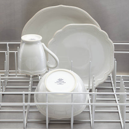 Service de table 4 pièces en perles blanches françaises