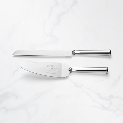 Ensemble de 2 couteaux et pelles à gâteau personnalisés Devotion