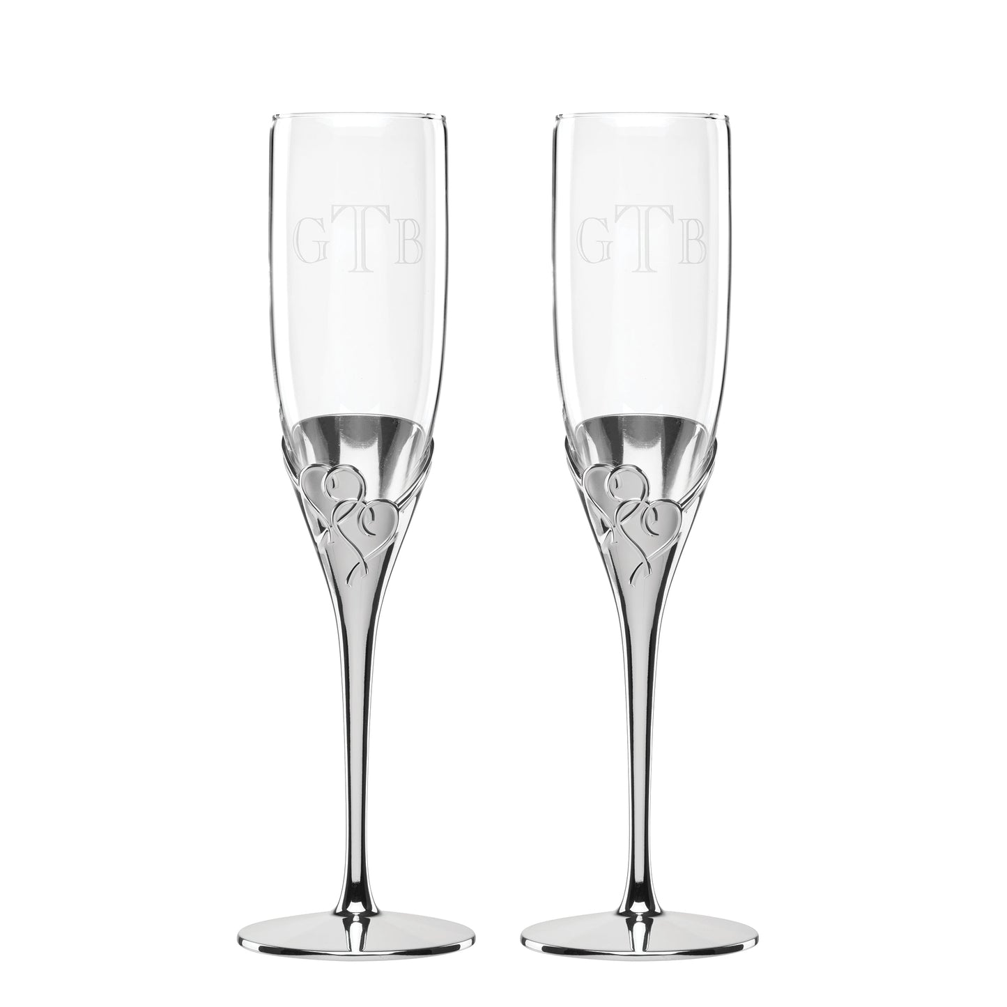 Ensemble de flûtes à champagne personnalisées True Love, 2 pièces
