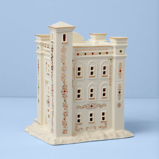 Caserne de pompiers éclairée de Mistletoe Park