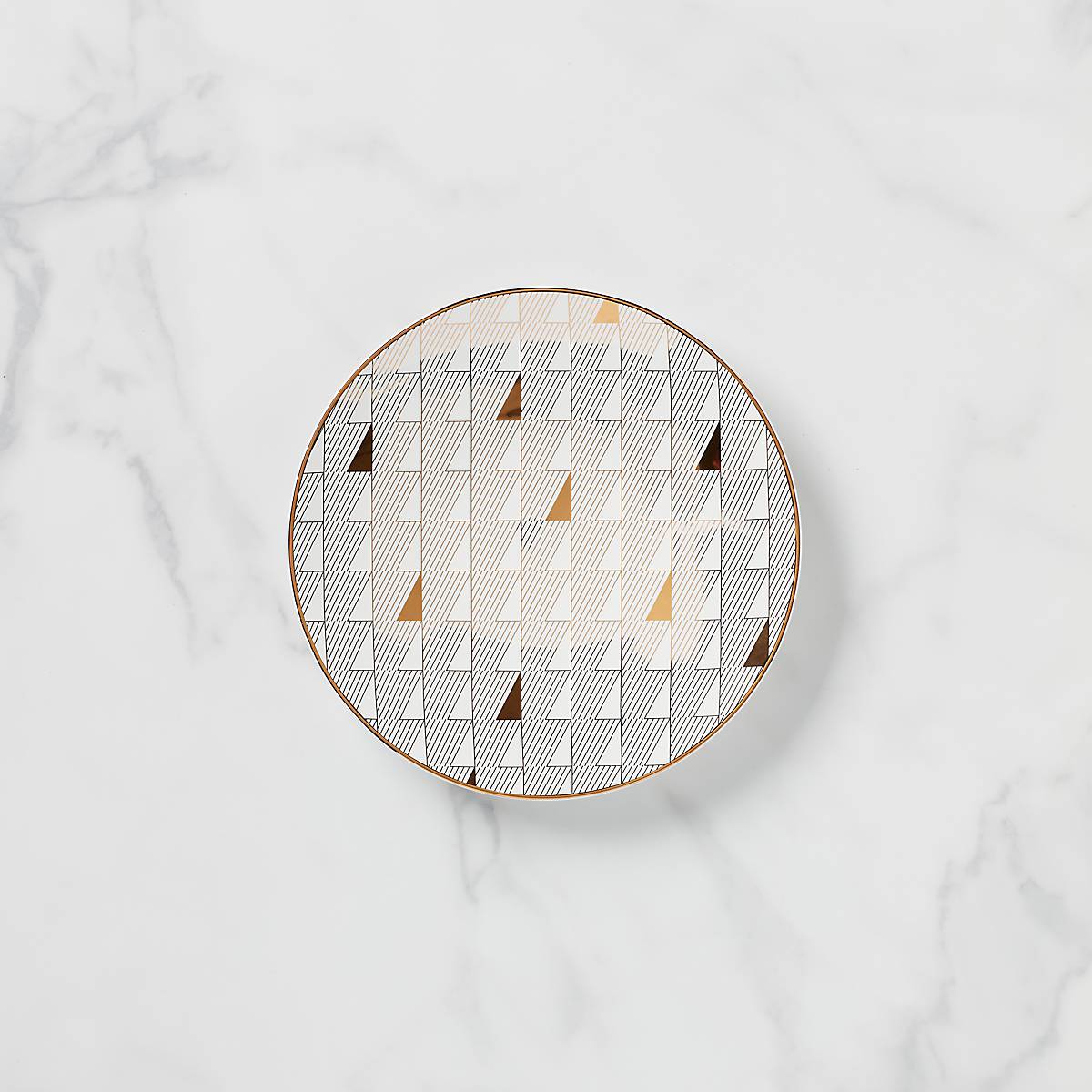 Assiette à salade Trianna en or blanc