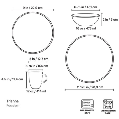 Service de table 4 pièces Trianna Blush