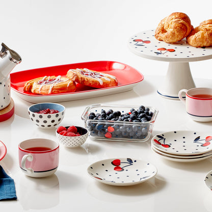 Ensemble de rangement rectangulaire vintage Cherry Dot 2 pièces