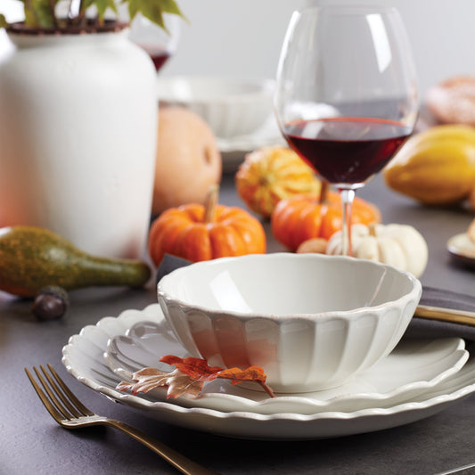 Service de table 4 pièces en coquille Saint-Jacques Perle française