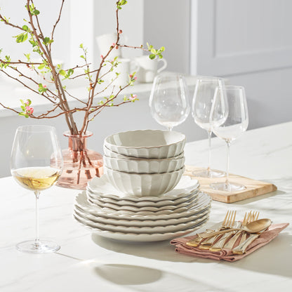 Service de table 4 pièces en coquille Saint-Jacques Perle française