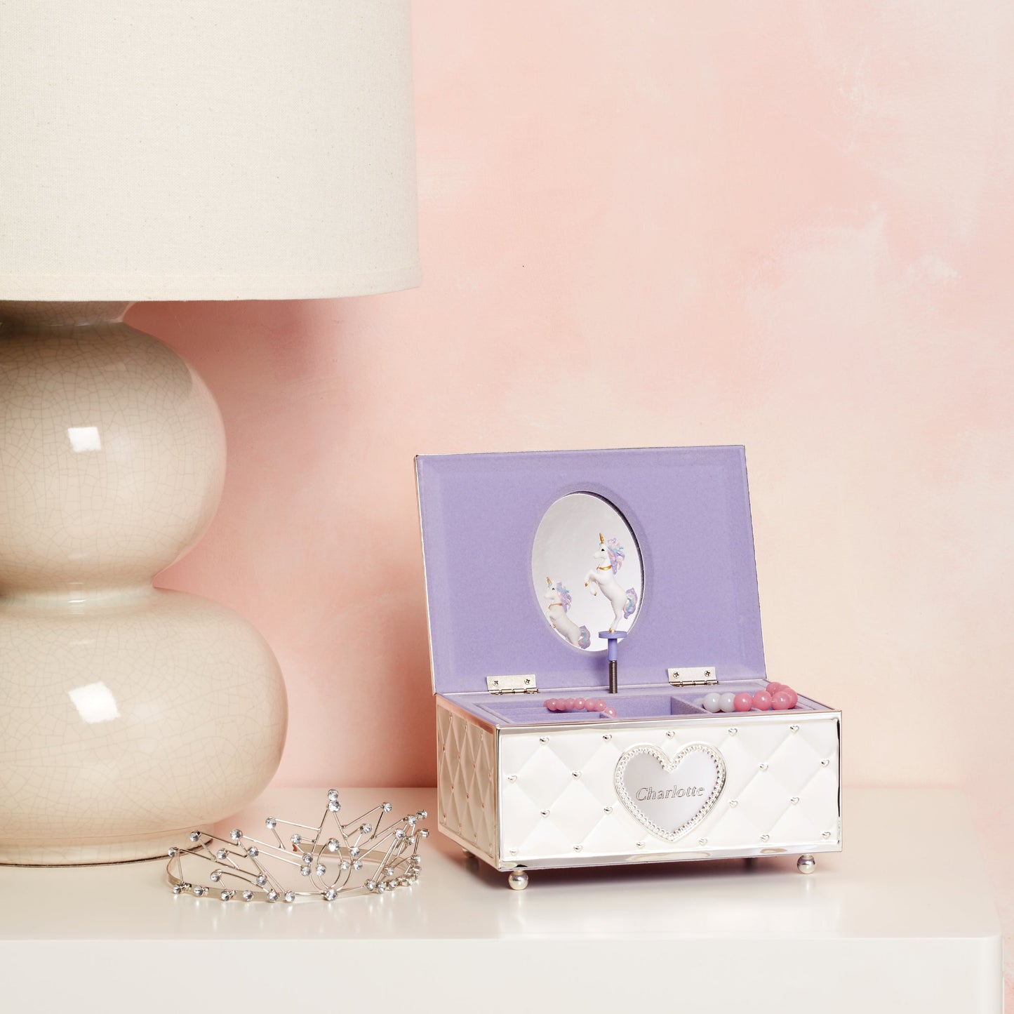 Coffret à bijoux licorne personnalisé souvenirs d'enfant