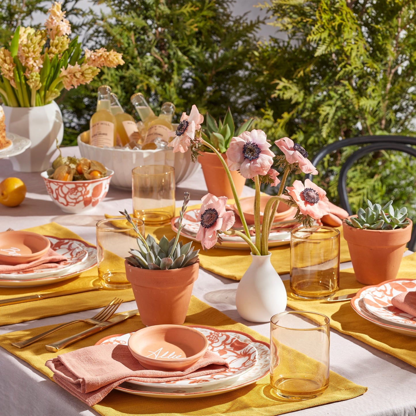 Assiettes décoratives safran Butterfly Meadow Cottage - Lot de 4