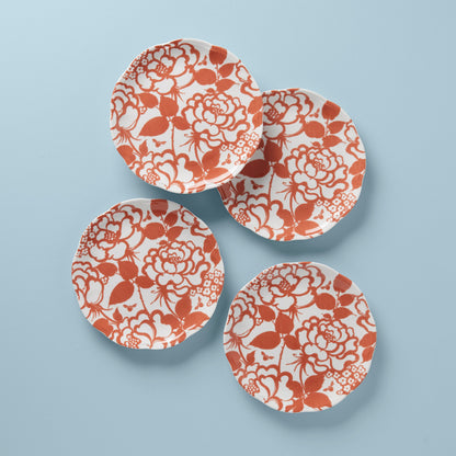 Assiettes décoratives safran Butterfly Meadow Cottage - Lot de 4