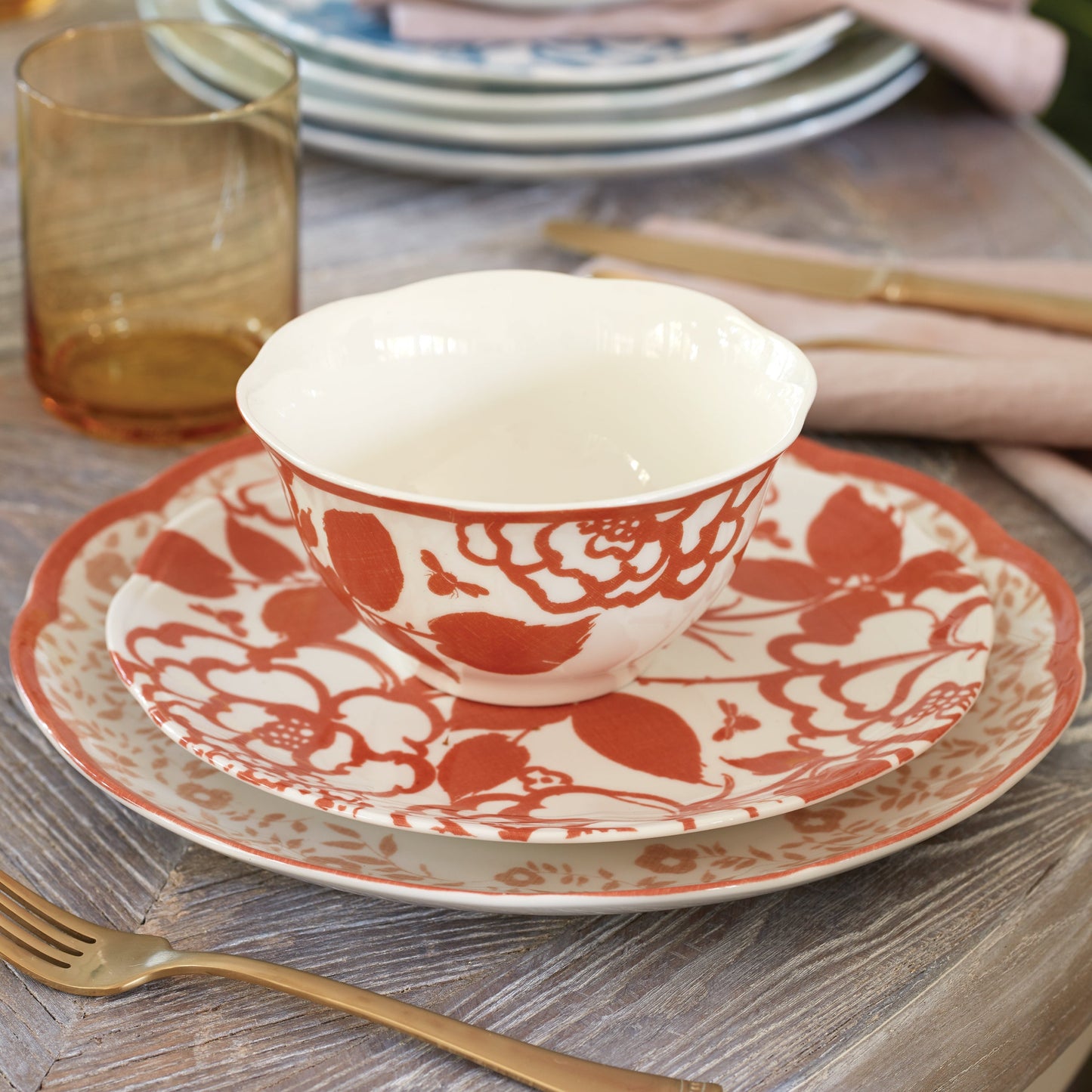 Assiettes décoratives safran Butterfly Meadow Cottage - Lot de 4