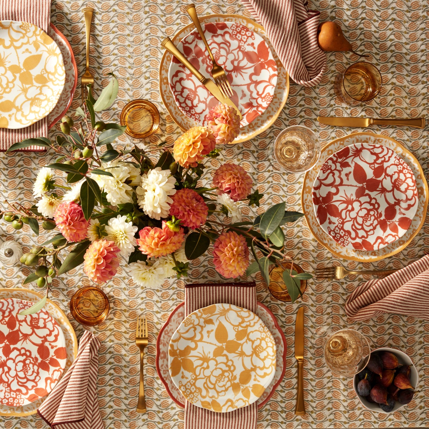 Assiettes décoratives safran Butterfly Meadow Cottage - Lot de 4