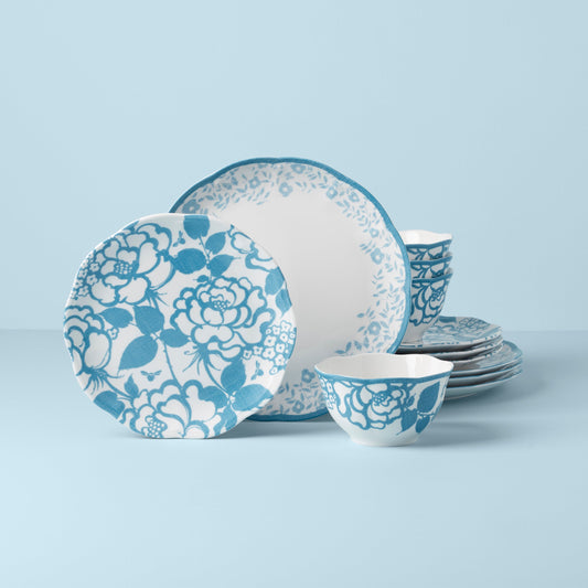 Service de table 12 pièces Butterfly Meadow Cottage Bleuet