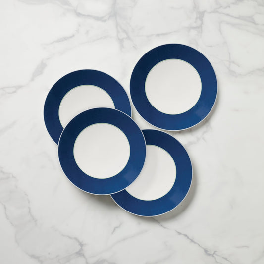 Assiettes décoratives Make It Pop - Lot de 4 - Bleu marine/vert