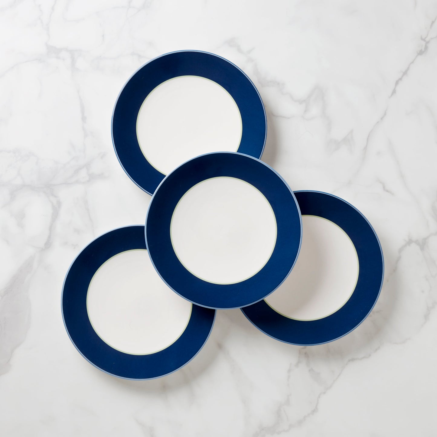 Assiettes plates Make It Pop - Lot de 4 - Bleu marine/vert