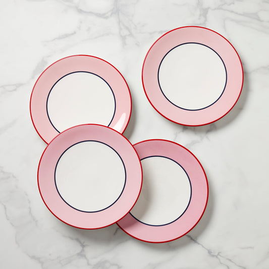 Assiettes plates Make It Pop - Lot de 4 - Rose/Bleu