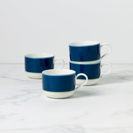 Tasses Make It Pop - Lot de 4 - Bleu marine/vert