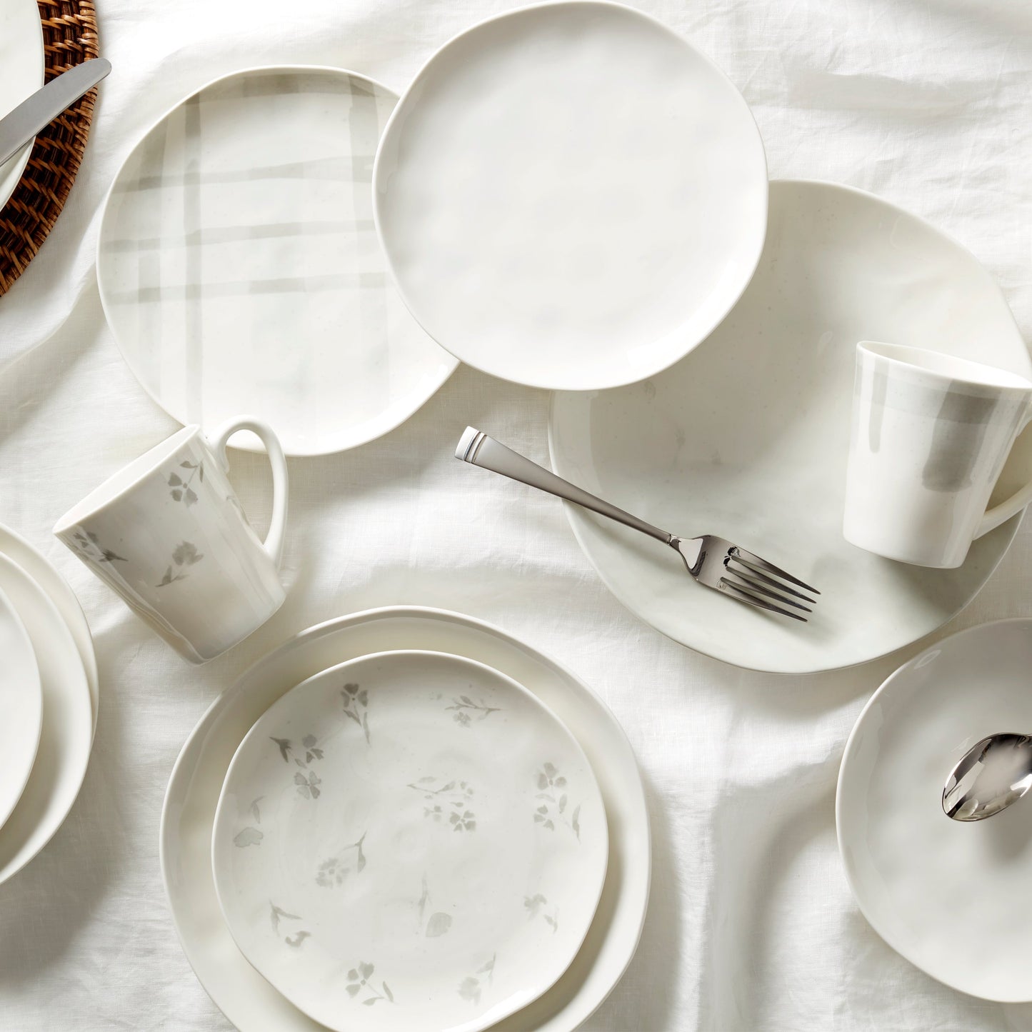 Assiettes blanches Bay Colors - Lot de 4