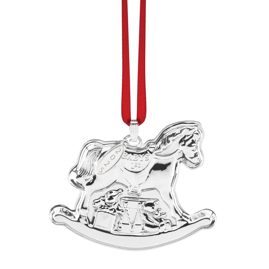 Décoration en argent sterling pour le premier cheval à bascule de bébé (2025)