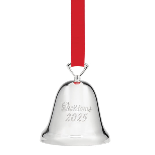 Cloche de Noël annuelle en métal argenté 2025