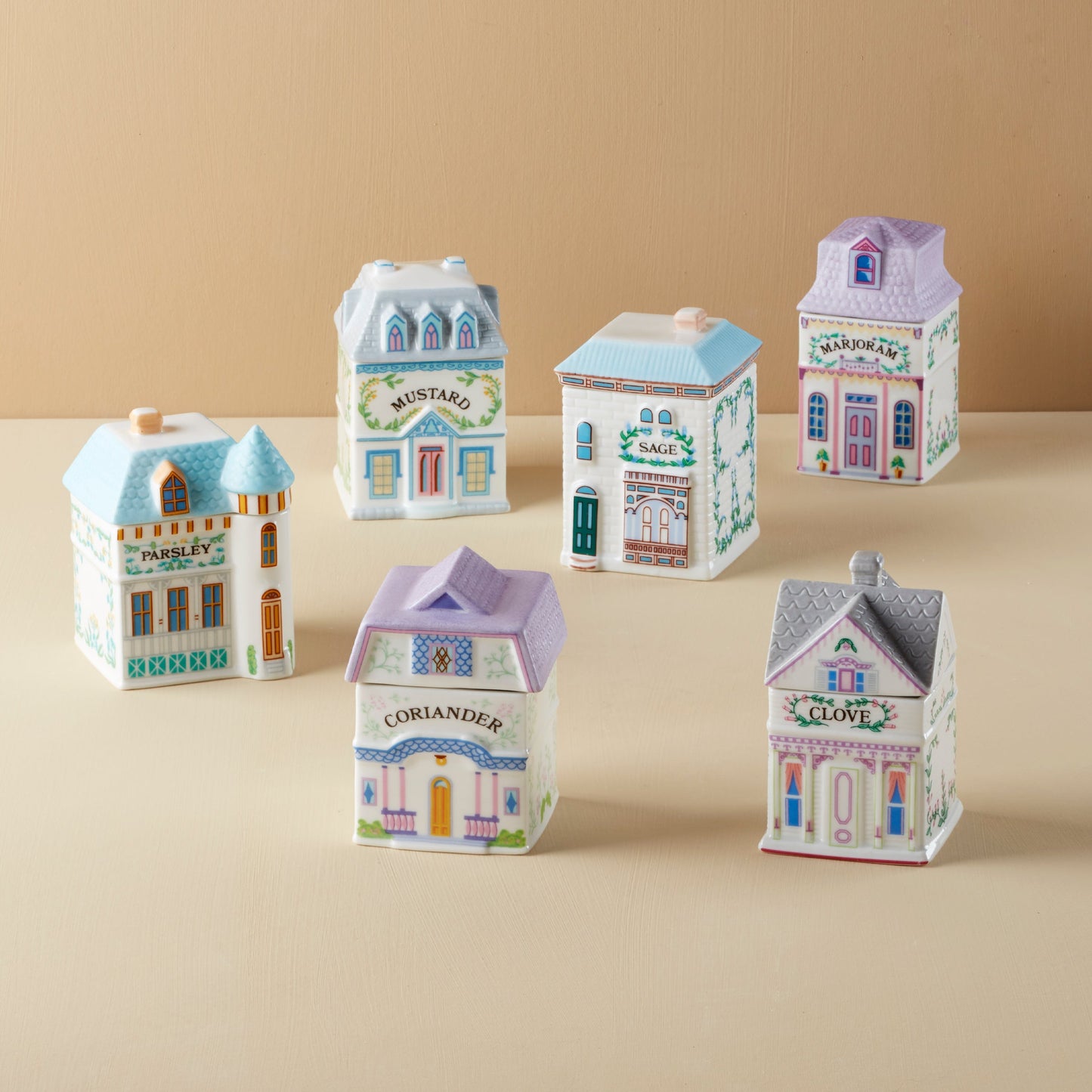 Ensemble de 6 pots à épices Lenox Spice Village - Rustique