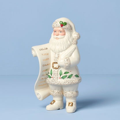Figurine du Père Noël avec liste 2025