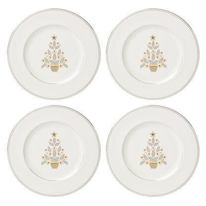 Assiettes décoratives Federal Platinum Tree - Lot de 4
