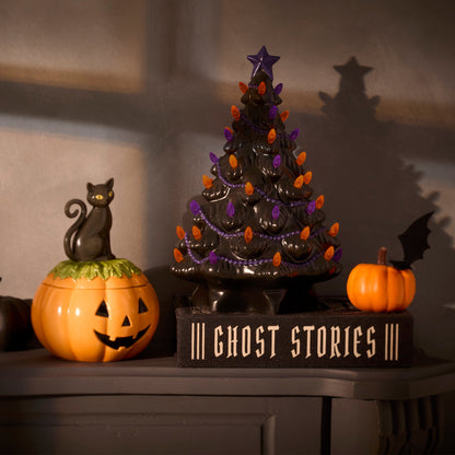 Figurine d'arbre éclairée en noir Treasured Traditions