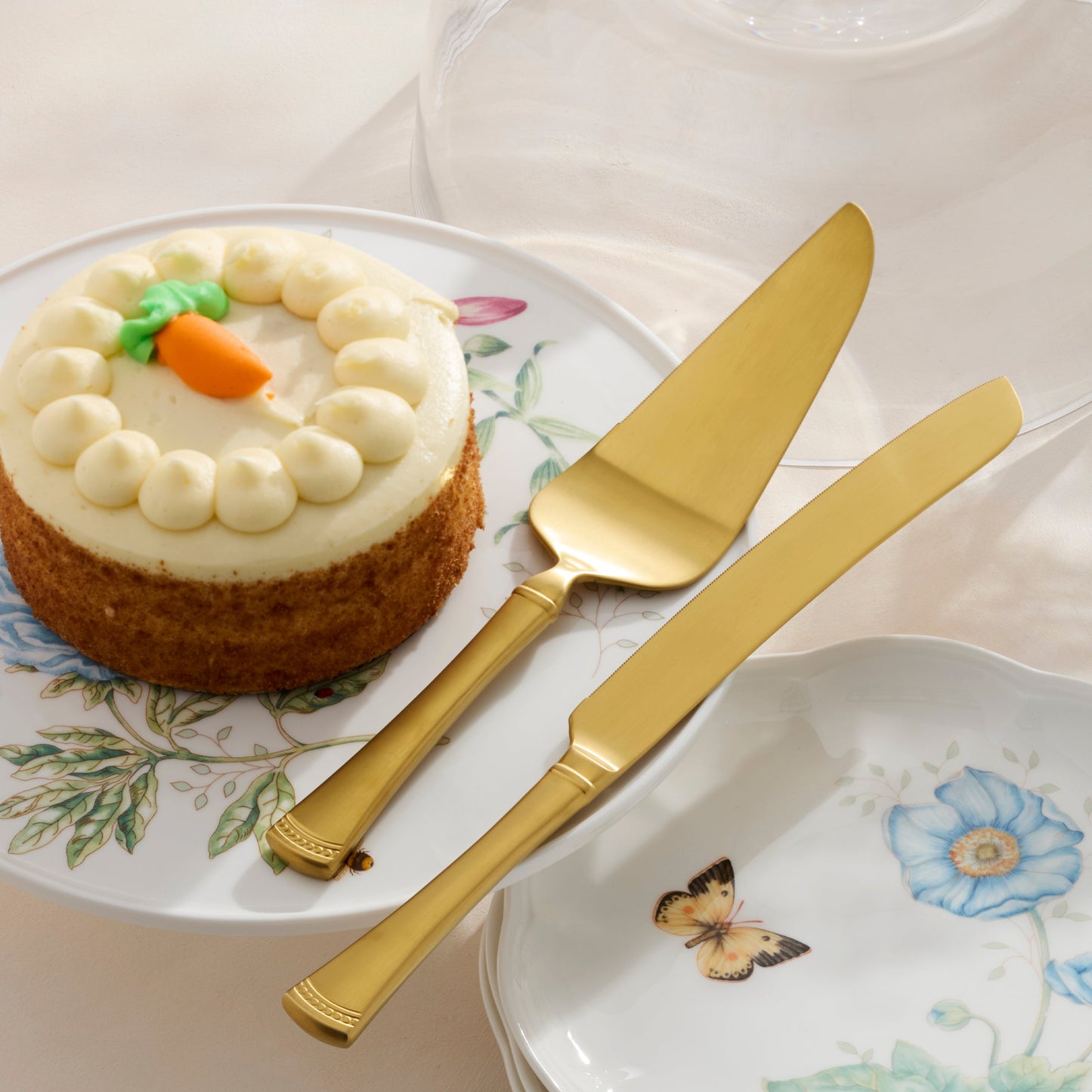 Service à dessert Portola Gold Satin 2 pièces