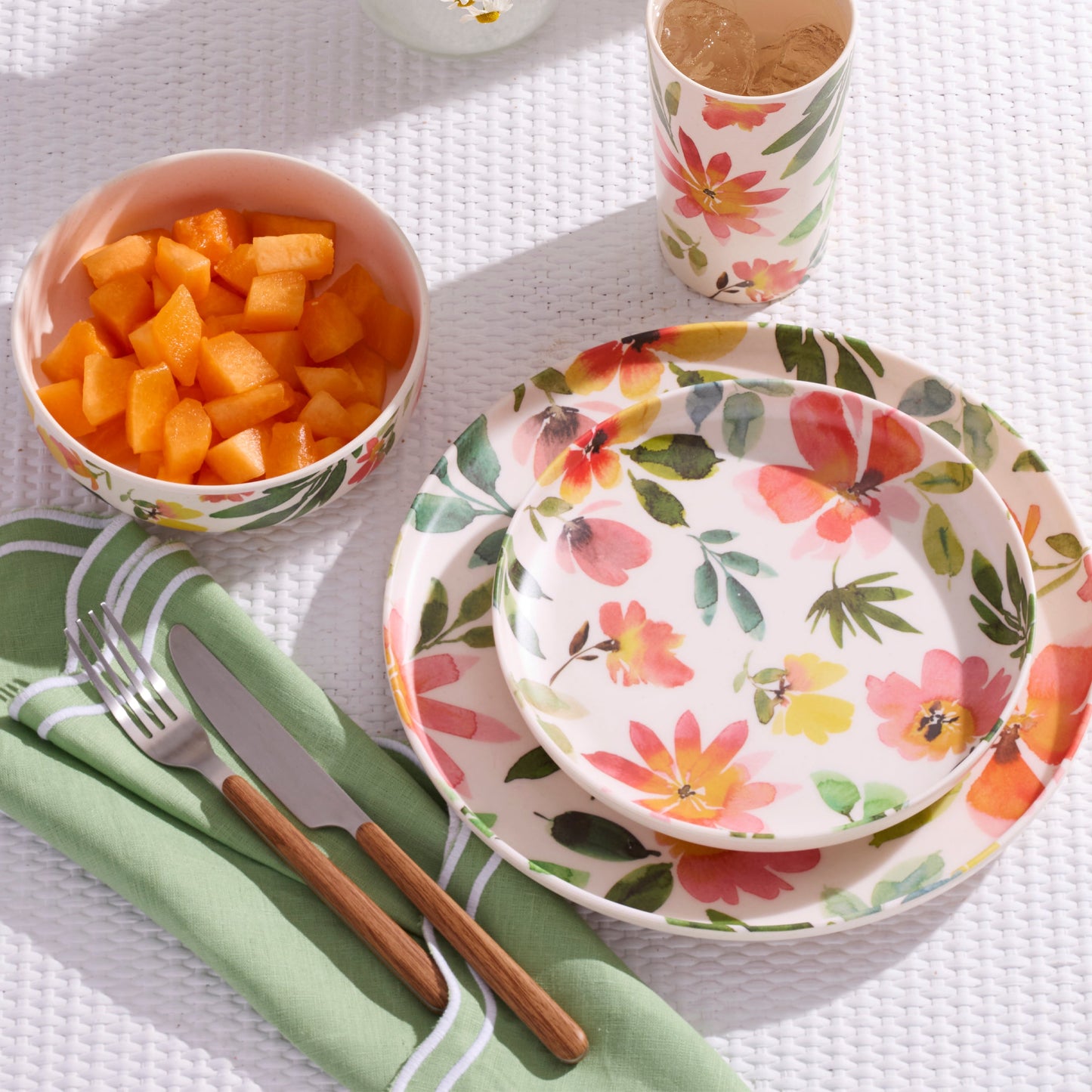 Ensemble de couverts 24 Seven Mirror avec manche en imitation bois, 12 pièces