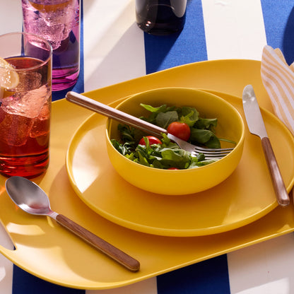 Ensemble de couverts 24 Seven Mirror avec manche en imitation bois, 12 pièces