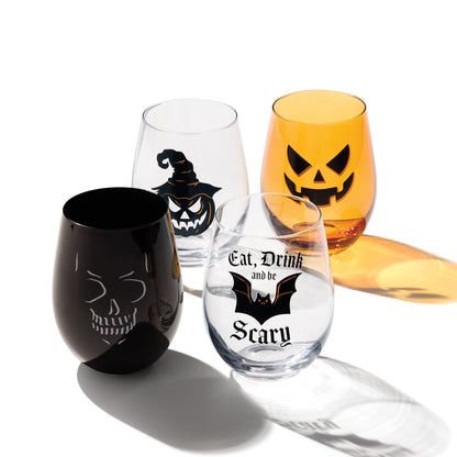 Verres à vin sans pied Vintro Halloween, lot de 4