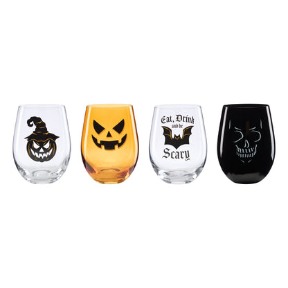 Verres à vin sans pied Vintro Halloween, lot de 4