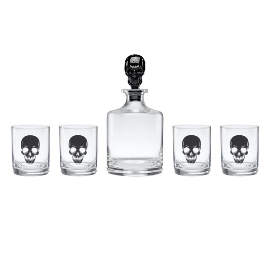 Coffret à whisky squelette Vintro Halloween 5 pièces