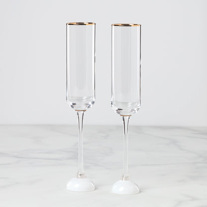 Flûtes à toast « Ils étaient heureux pour toujours » - Lot de 2