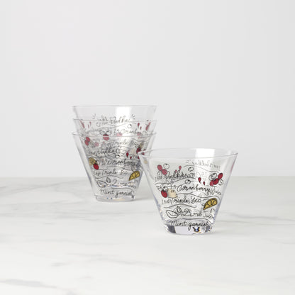 Verres à martini sans pied Make Merry - Lot de 4