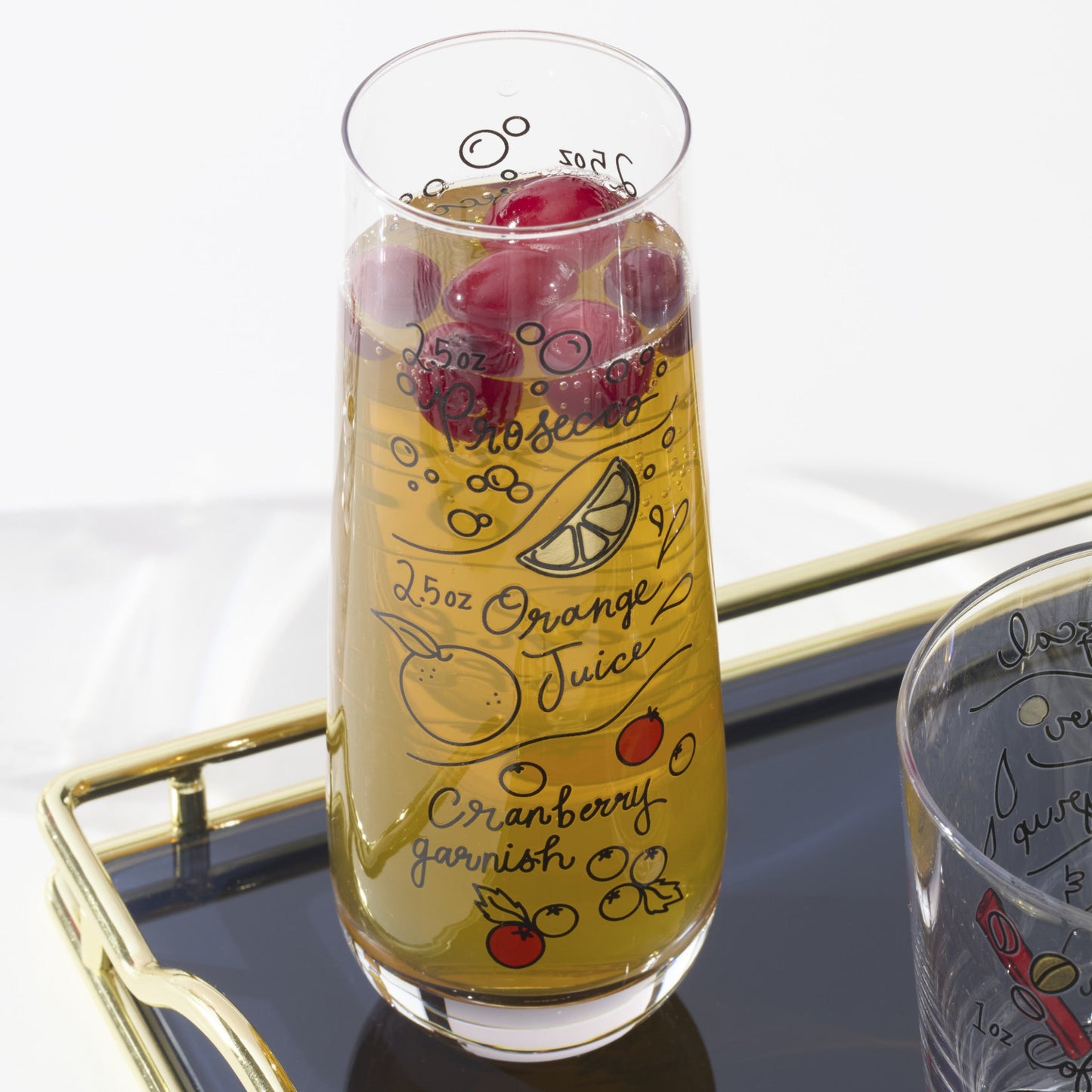 Verres à flûte sans pied Make Merry - Lot de 4