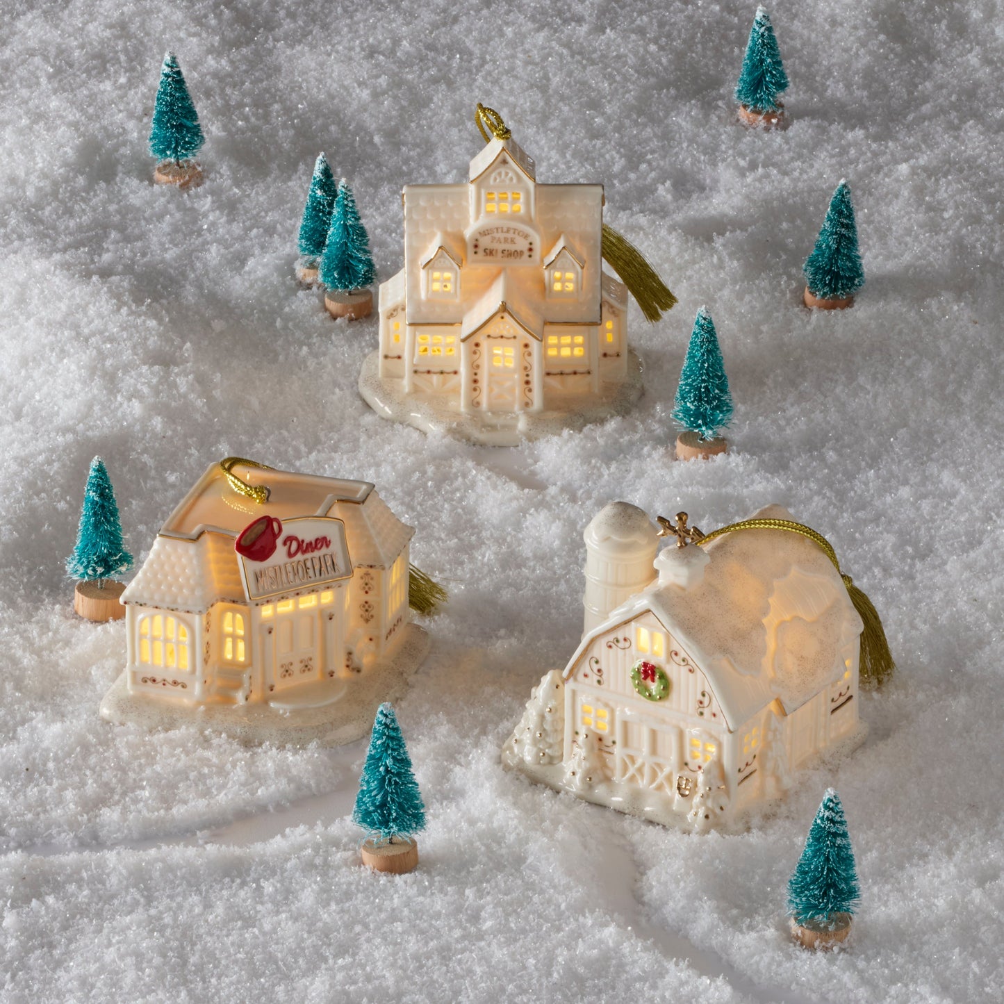 Décoration lumineuse du Mistletoe Park Diner