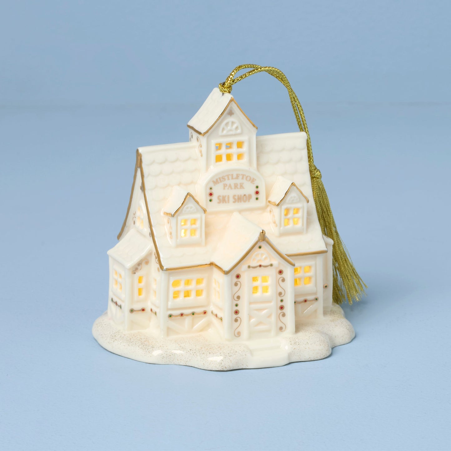Décoration lumineuse du magasin de ski de Mistletoe Park