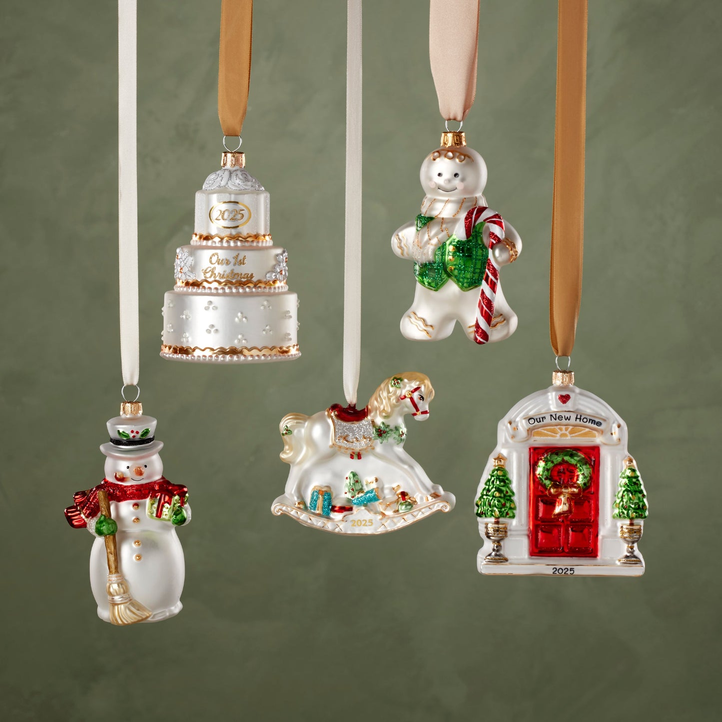 2025 Verre soufflé Notre première décoration de Noël