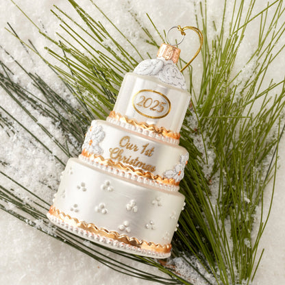 2025 Verre soufflé Notre première décoration de Noël