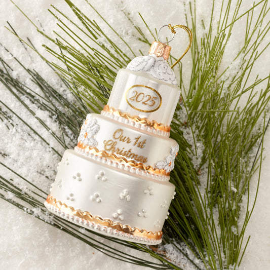 2025 Verre soufflé Notre première décoration de Noël