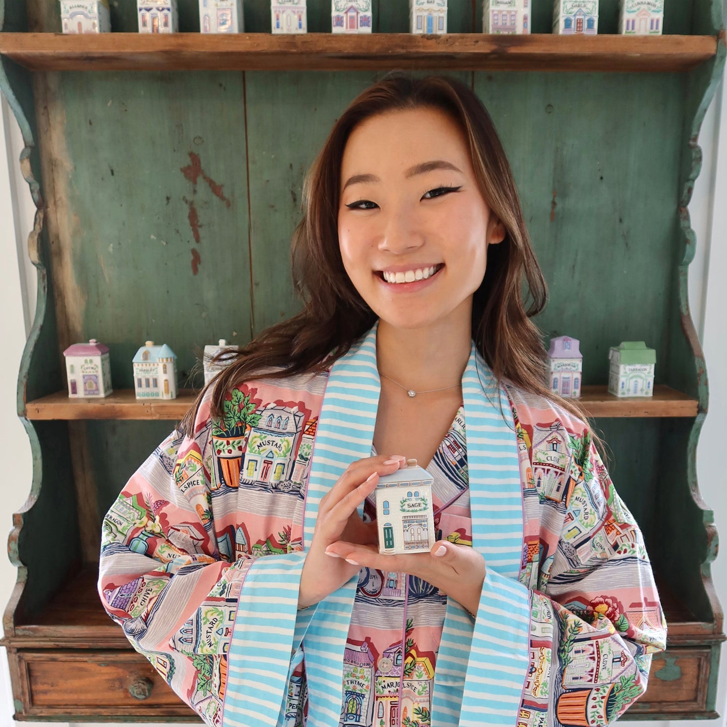 Peignoir de cuisine rose Lenox Spice Village x Printfresh - Taille unique