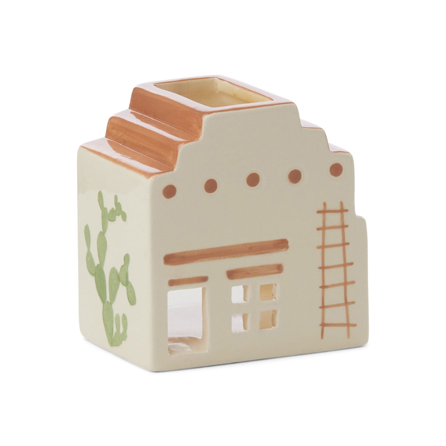 Maison d'encens avec bougie chauffe-plat + 20 cônes, Santa Fe Adobe