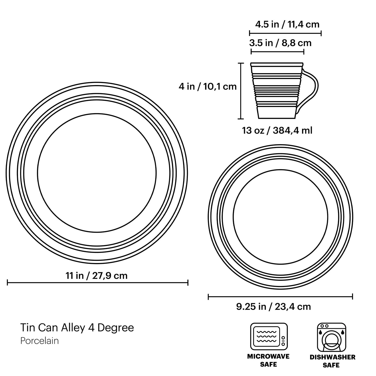 Service de table Tin Can Alley Four Degree 12 pièces