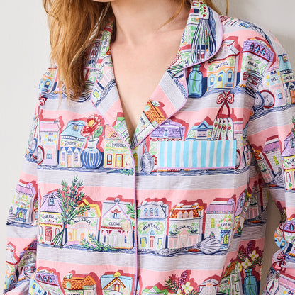 Ensemble pyjama long rose Lenox Spice Village x Printfresh Kitchen
