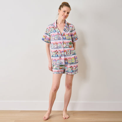 Ensemble pyjama court de cuisine rose Lenox Spice Village x Printfresh