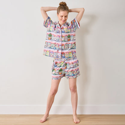 Ensemble pyjama court de cuisine rose Lenox Spice Village x Printfresh