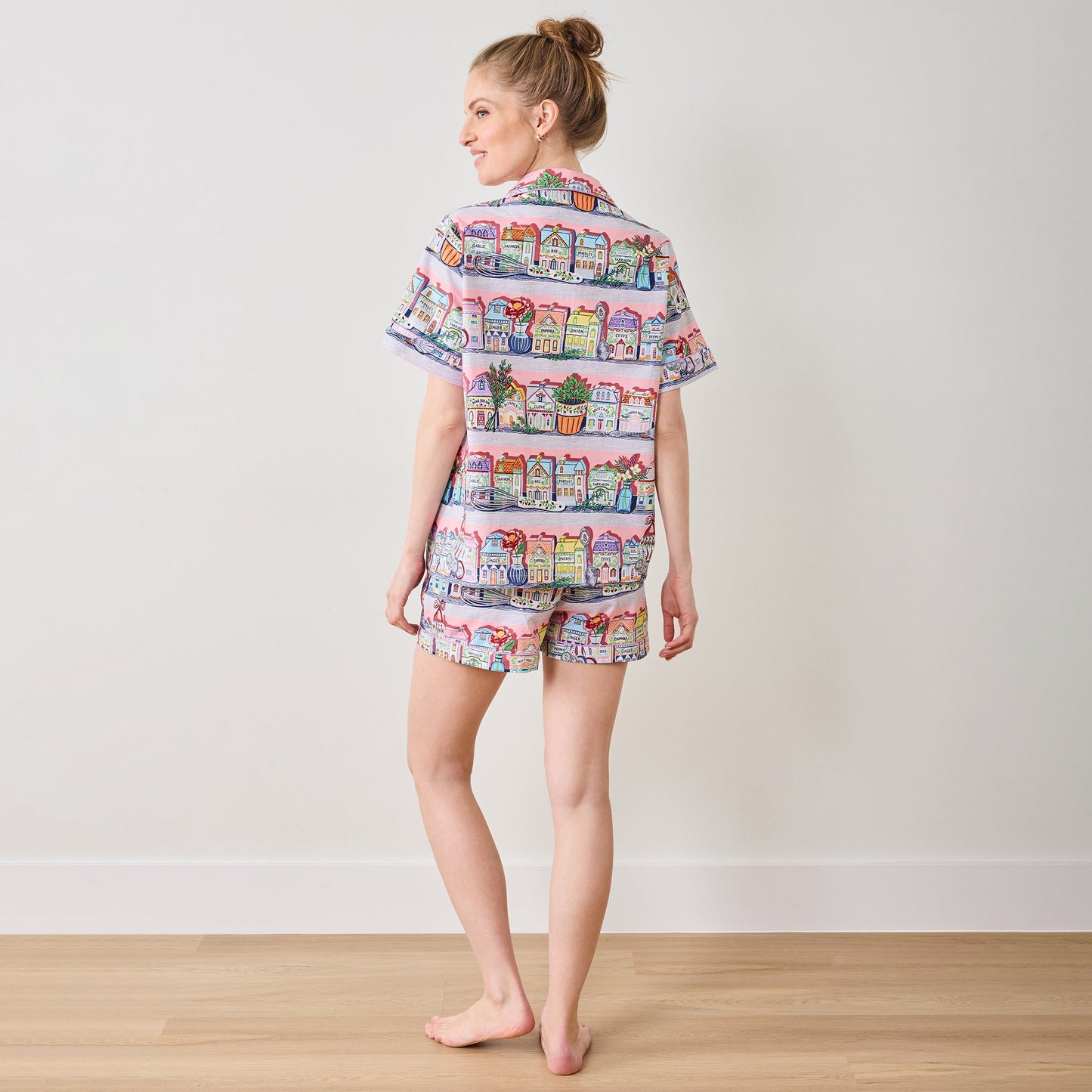 Ensemble pyjama court de cuisine rose Lenox Spice Village x Printfresh